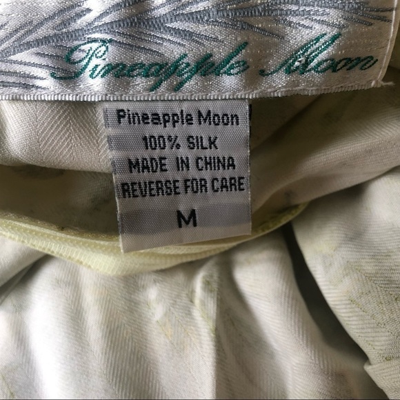 VTG Pineapple Moon 100% SILK Jane Hawaiian Dress A-Line Shift Sleeveless M - Picture 4 of 4